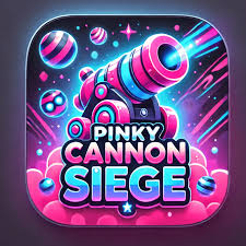 Pinky Cannon Siege gameplay screenshot showing 3D ball demolition action